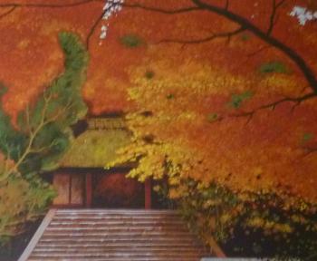 秋の待合室の絵