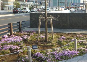 春の駅前