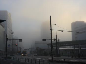霧にむせぶ3月の静岡